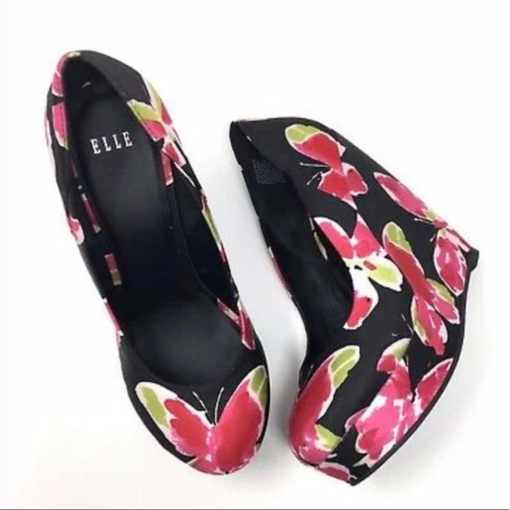 Elle Jessica Print Wedges